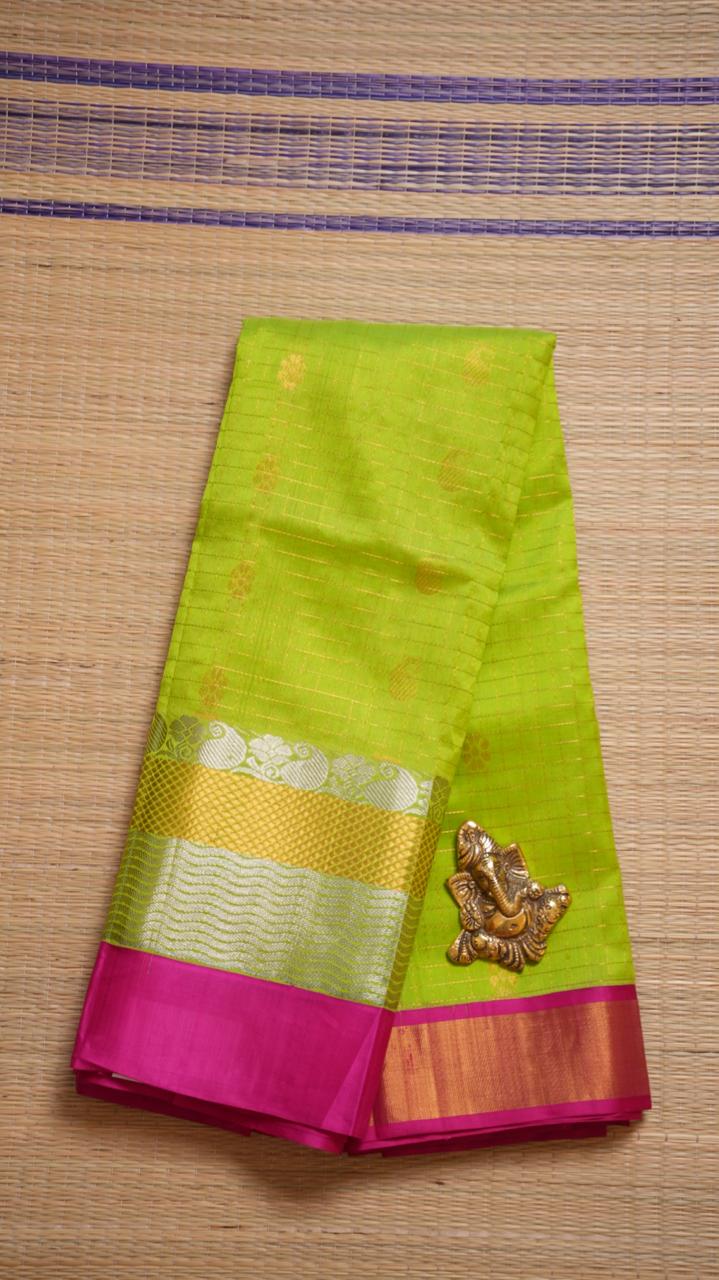 Mangalgiri Pure Silk Cotton Saree - 15-01-07-03 (FARM FUCHSIA)