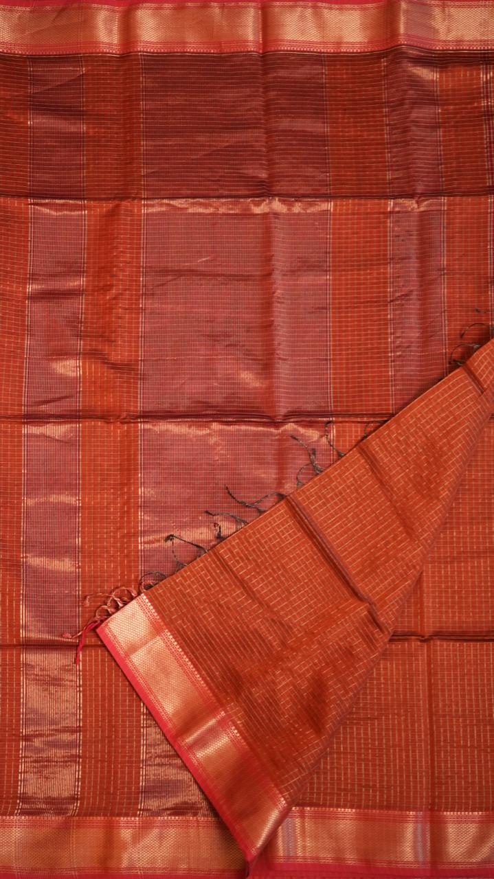 Maheshwari Silk Cotton Zari Kattam Sarees - 05-02B-03-08 (MONARCH)
