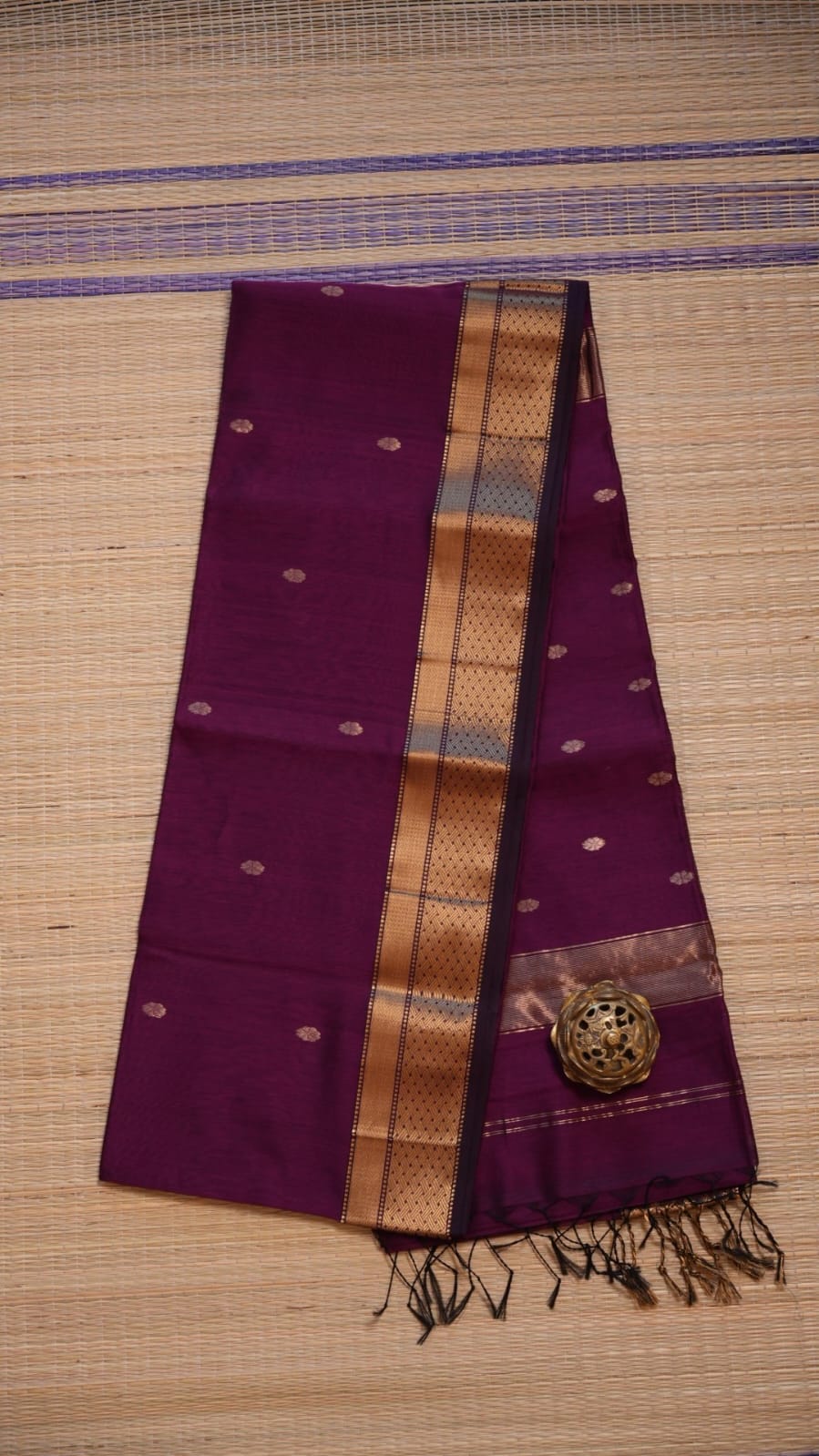 Maheshwari Silk Cotton Saree -05-02B-09-15 (TROPICAL ORCHID)