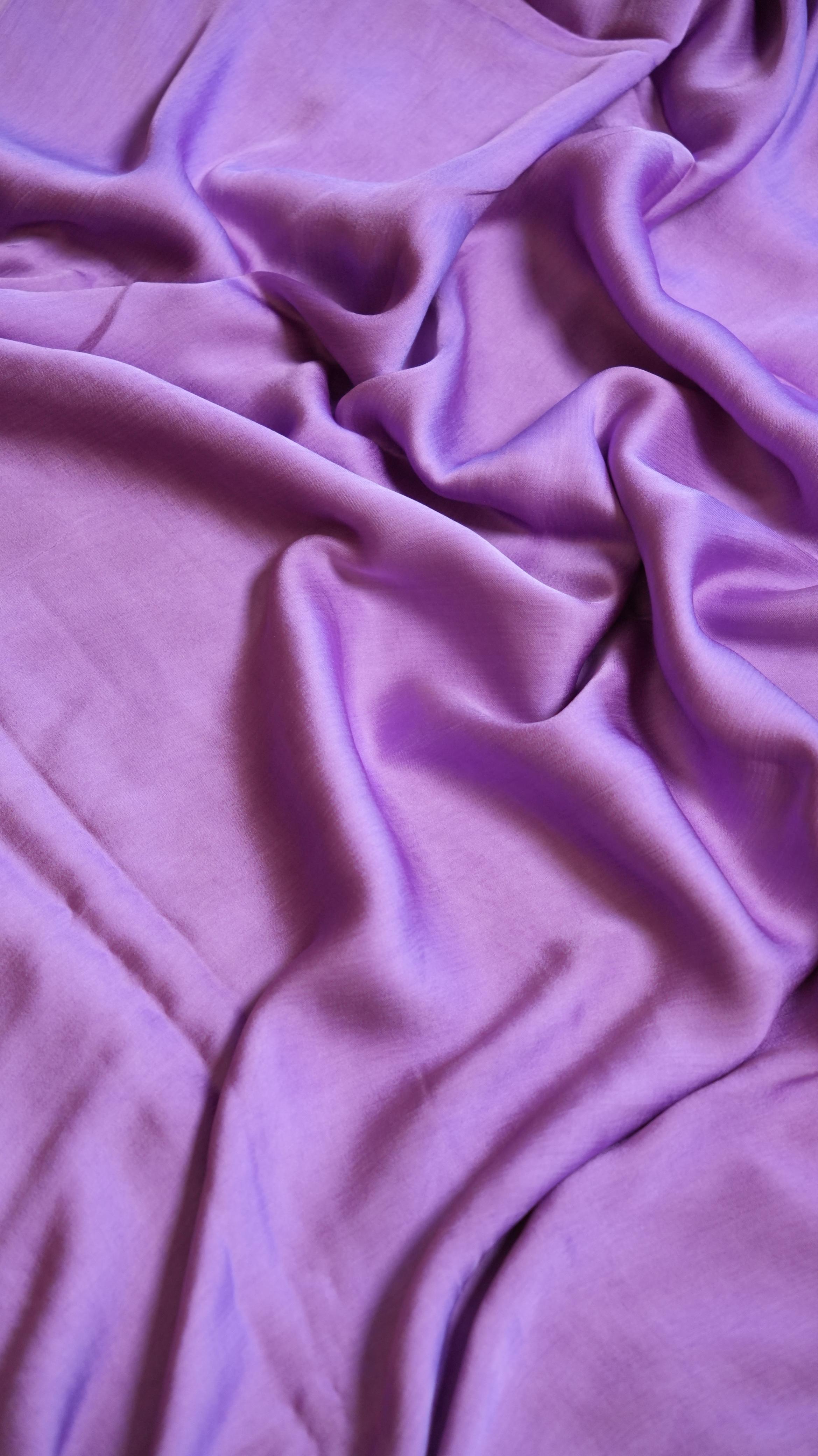 Plain Modal Silk Saree - 46-02B-01-03 ( LILAC ZEPHYR)