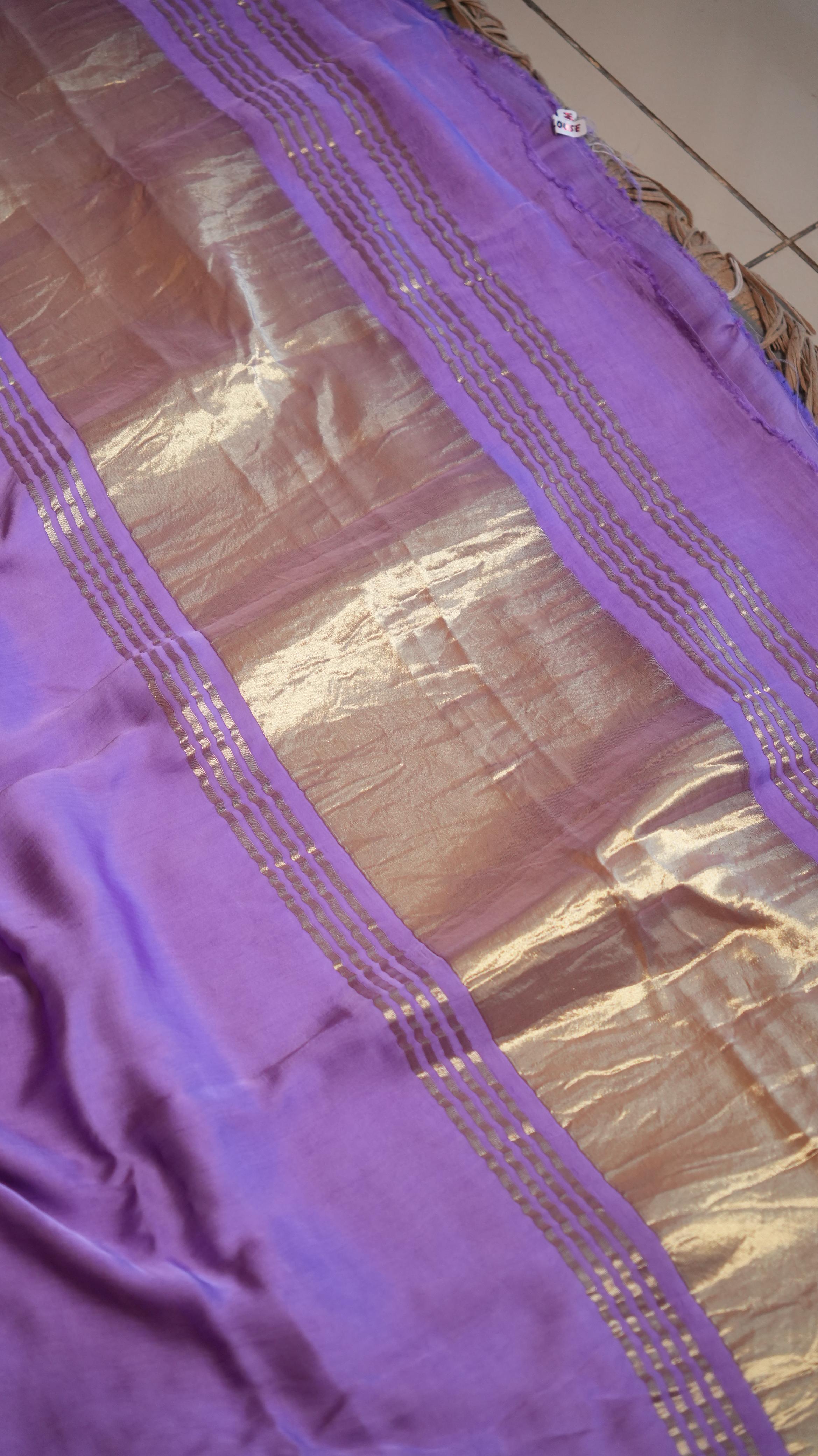Plain Modal Silk Saree - 46-02B-01-03 ( LILAC ZEPHYR)