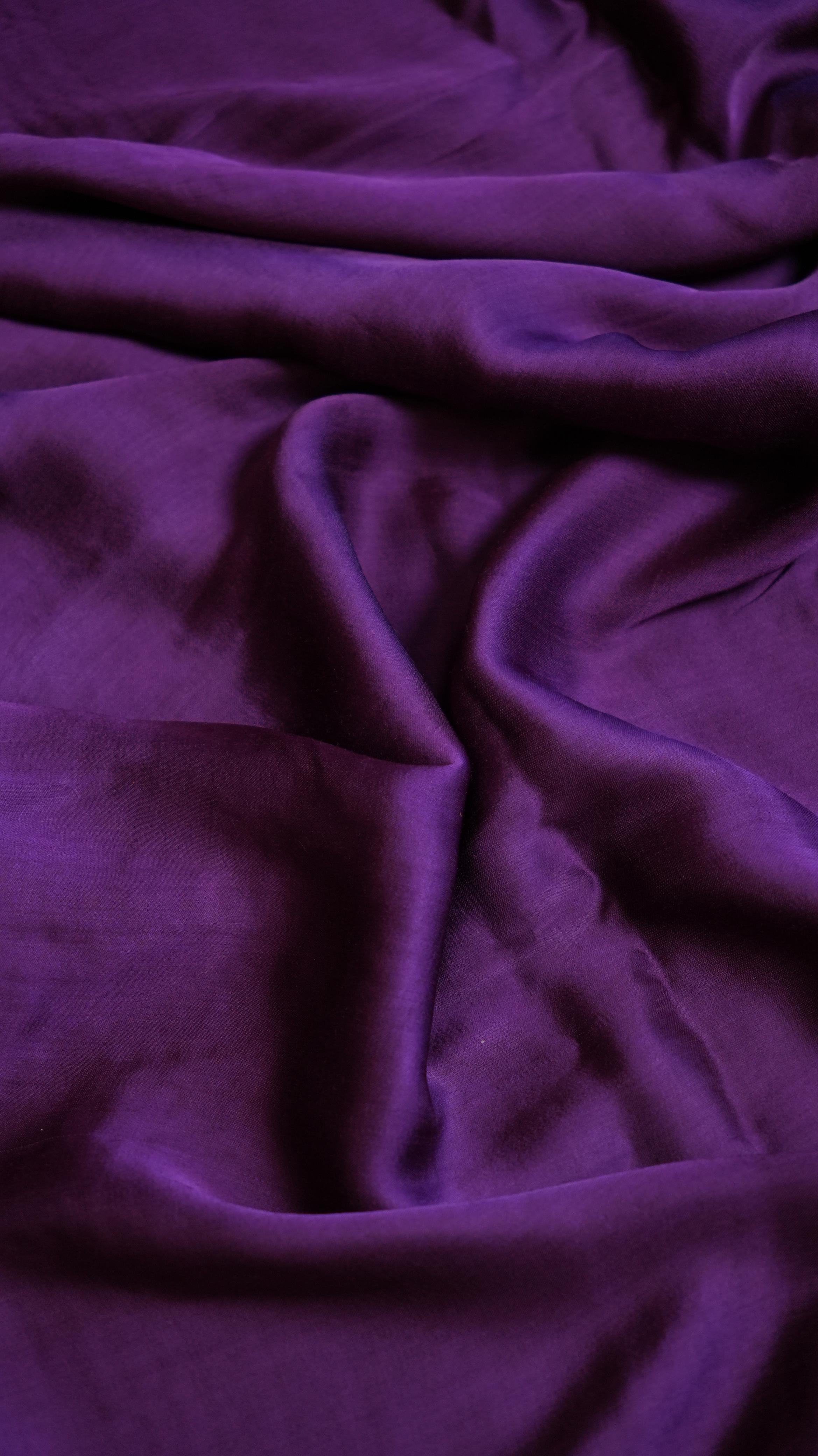 Plain Modal Silk Saree - 46-02B-01-07 (VIOLET ELAN)