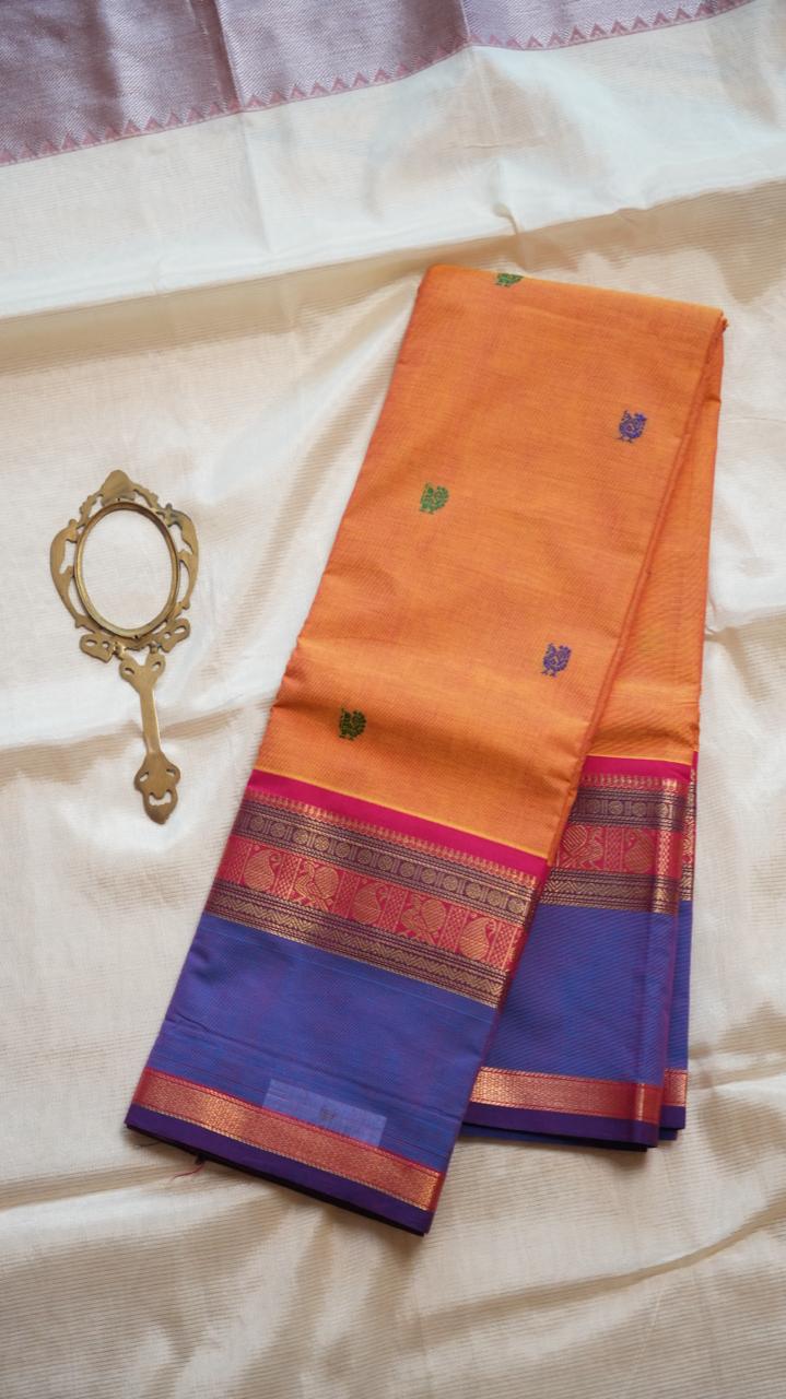 Kanchi Cotton Saree - 01-03-08-01 (KANAKAMBARAM)