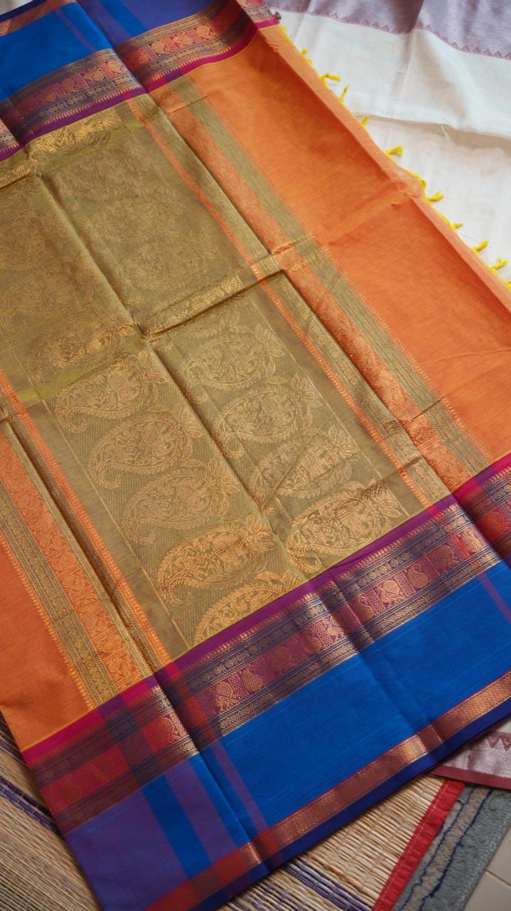 Kanchi Cotton Saree - 01-03-08-01 (KANAKAMBARAM)
