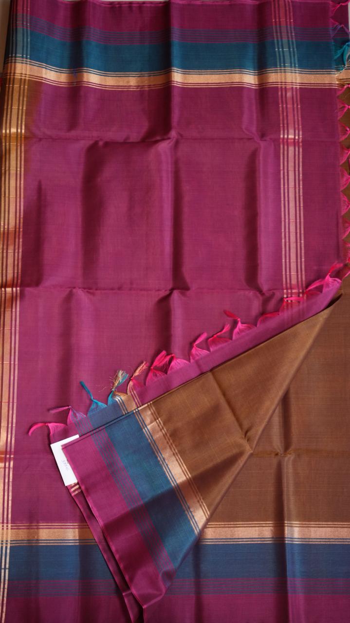 Kora Silk Cotton Saree - 04-04-04-06 (TAMRIND TOFFEE)