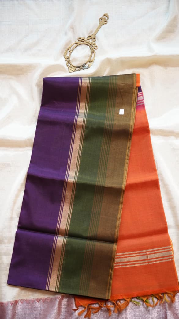 *PREORDERS ONLY* Kora Silk Cotton Saree - 04-04-04-01 (PURPLE CABBAGE JUICE) 5-6 WEEKS WAIT TIME IS APPLICABLE- PLEASE NOTE