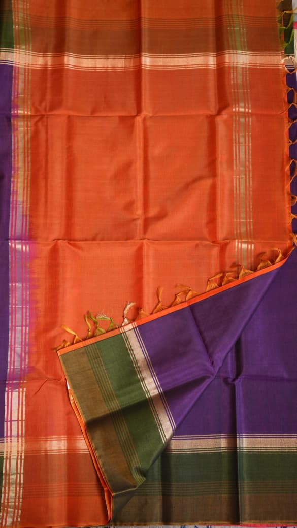 *PREORDERS ONLY* Kora Silk Cotton Saree - 04-04-04-01 (PURPLE CABBAGE JUICE) 5-6 WEEKS WAIT TIME IS APPLICABLE- PLEASE NOTE
