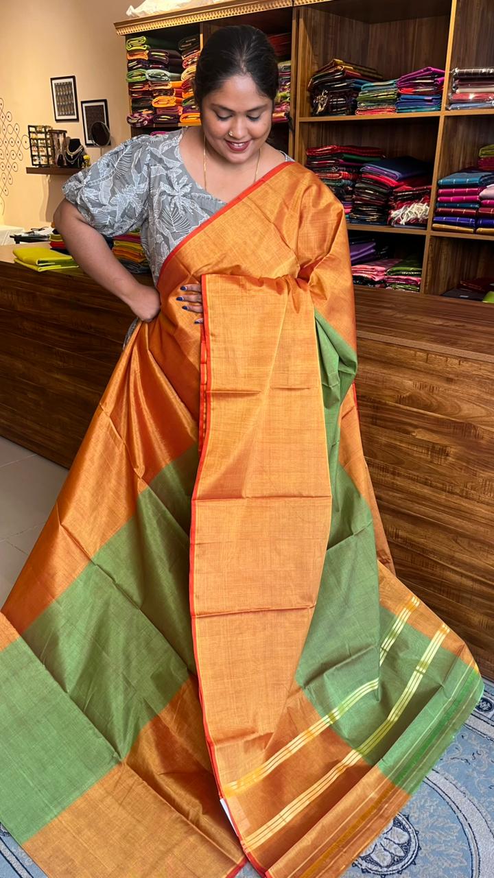 Devendra 7 Yards  Mubbagam Saree - 11-04E-02-7Y-03 (Mango Mubbagam)