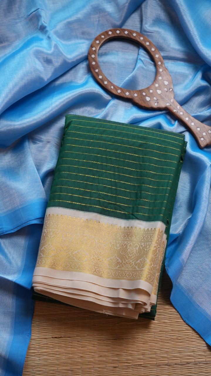 Kanchi Semi Silk Saree - 01-03-16-33 (SPINACH)
