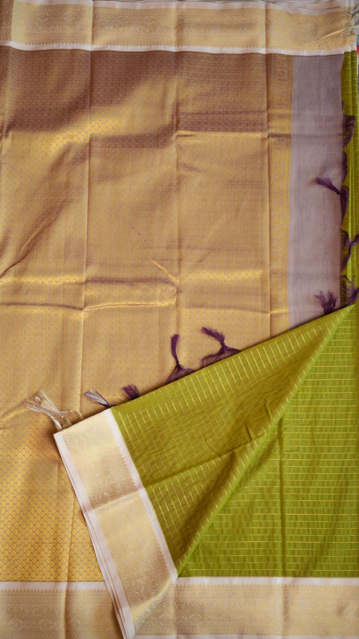 Kanchi Semi Silk Saree - 01-03-16-34 (WASABI)