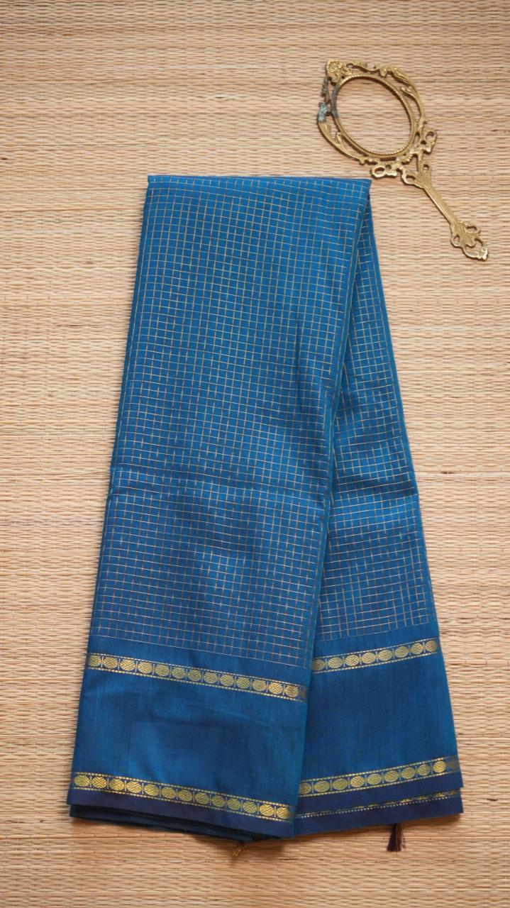Kanchi Semi Silk Saree -01-03-14-11 (BLUE TOURMALINE)