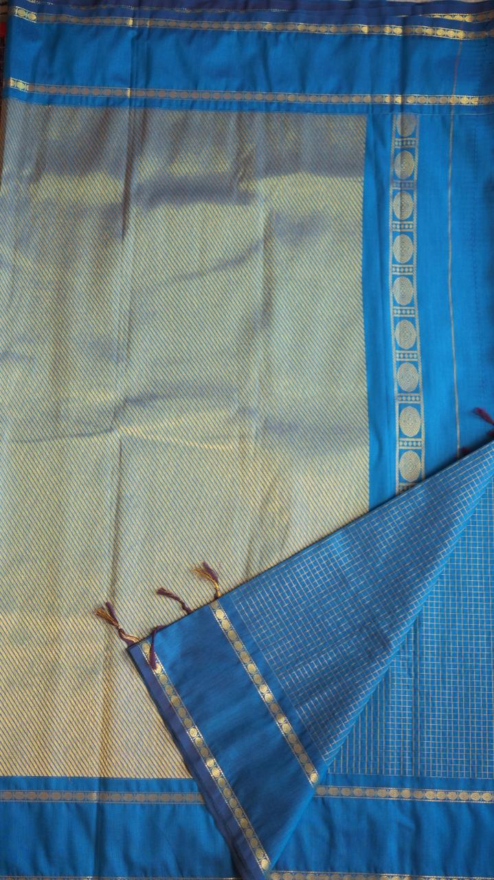 Kanchi Semi Silk Saree -01-03-14-11 (BLUE TOURMALINE)
