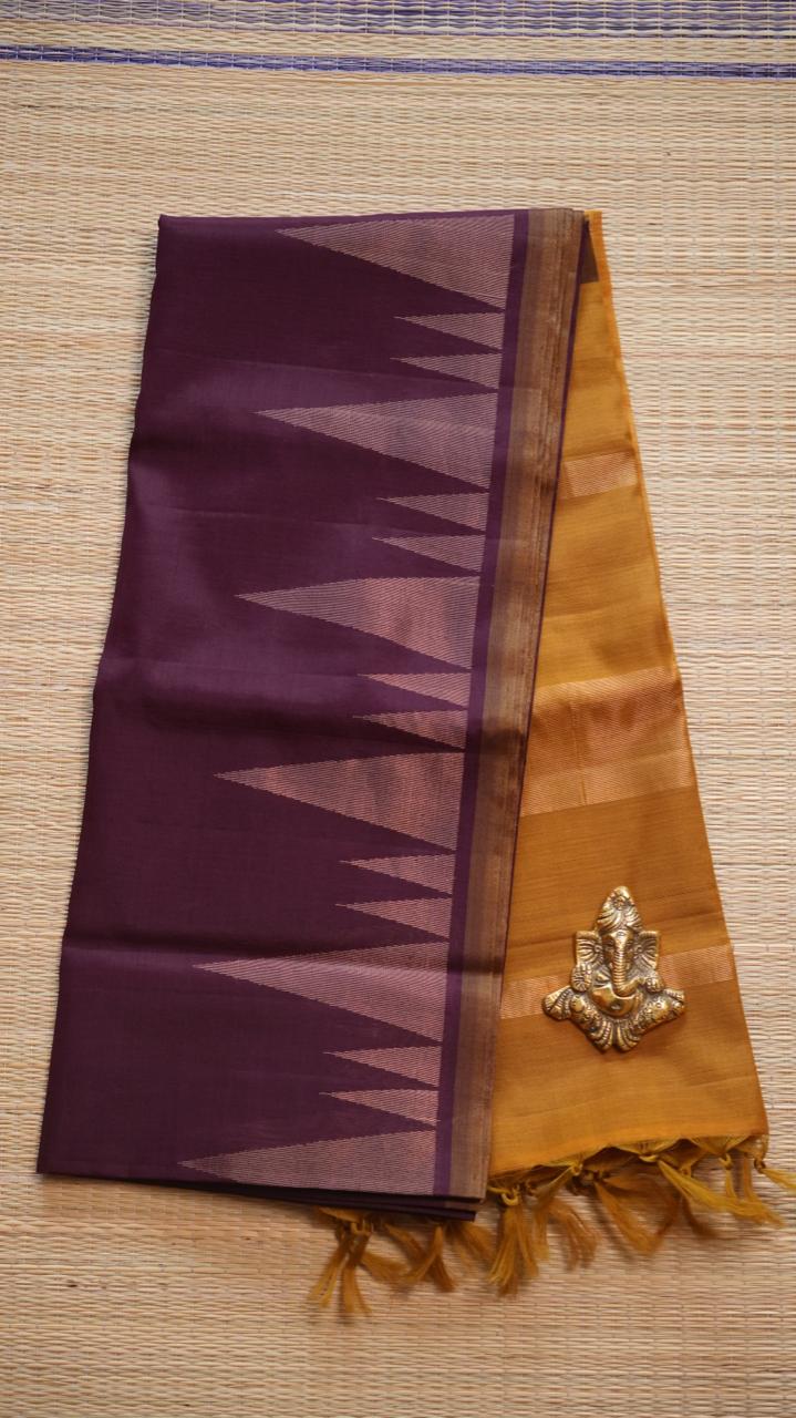 Kora Silk Cotton Saree - 04-04-01-05 (VELVET WINE)