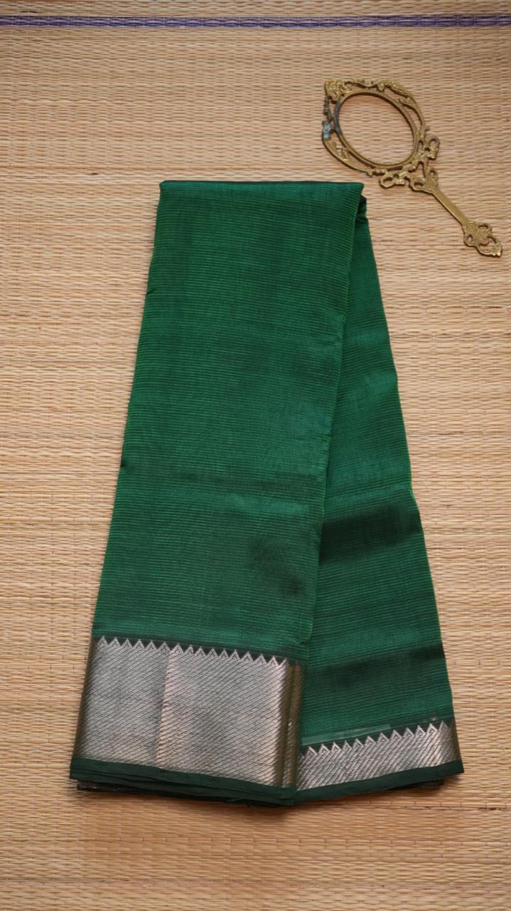 Mangalgiri Silk Cotton Saree - 15-04-01-01 (EMERALD GLOW)
