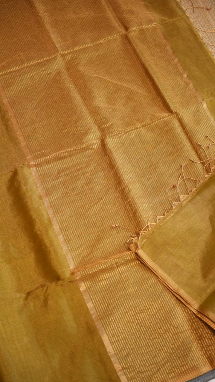 Maheshwari Silk Cotton Plain Tissue Saree - 05-02B-01-06 (SPARKLING STARS)
