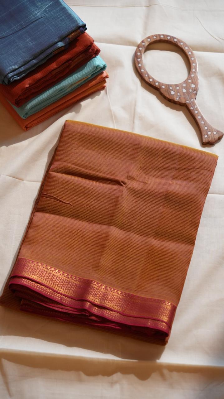 Mangalgiri Silk Cotton Saree - 15-05-02-14 (SAFFRON GLOW)