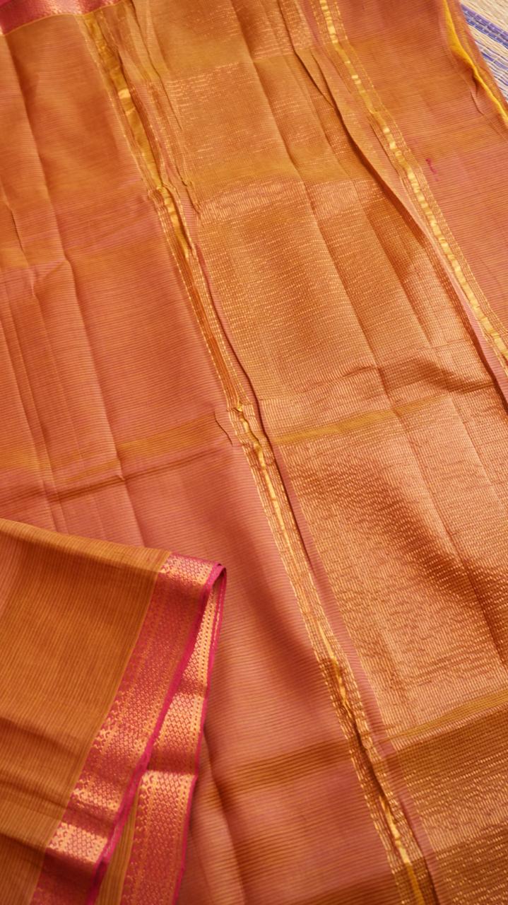 Mangalgiri Silk Cotton Saree - 15-05-02-14 (SAFFRON GLOW)