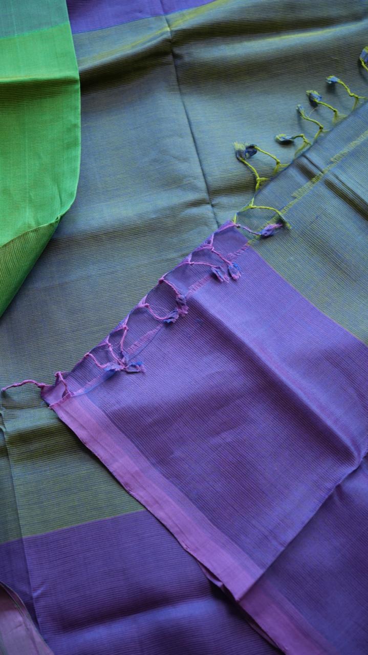 *PREORDERS ONLY* Mangalgiri Silk Cotton Saree - 15-05-01-13 (PEACOCK MIDNIGHT) WAIT TIME IS 5-6 WEEKS