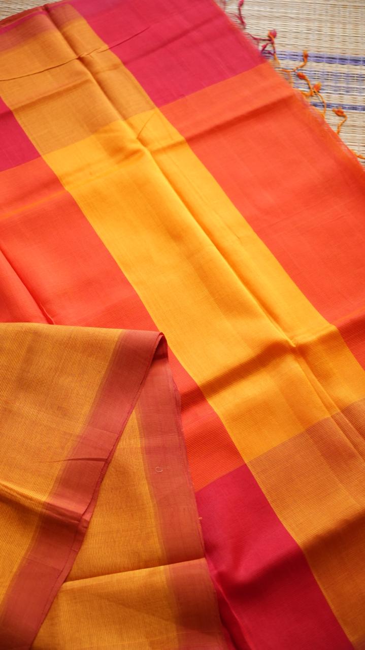 Mangalgiri Silk Cotton Saree - 15-05-01-12 (MARIGOLD MANGO)