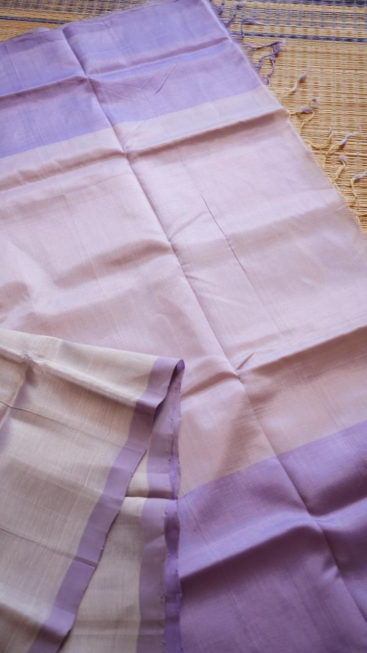 *PREORDERS ONLY* Mangalgiri Silk Cotton Saree - 15-05-01-17 (LILAC CREAM) WAIT TIME IS 5-6 WEEKS