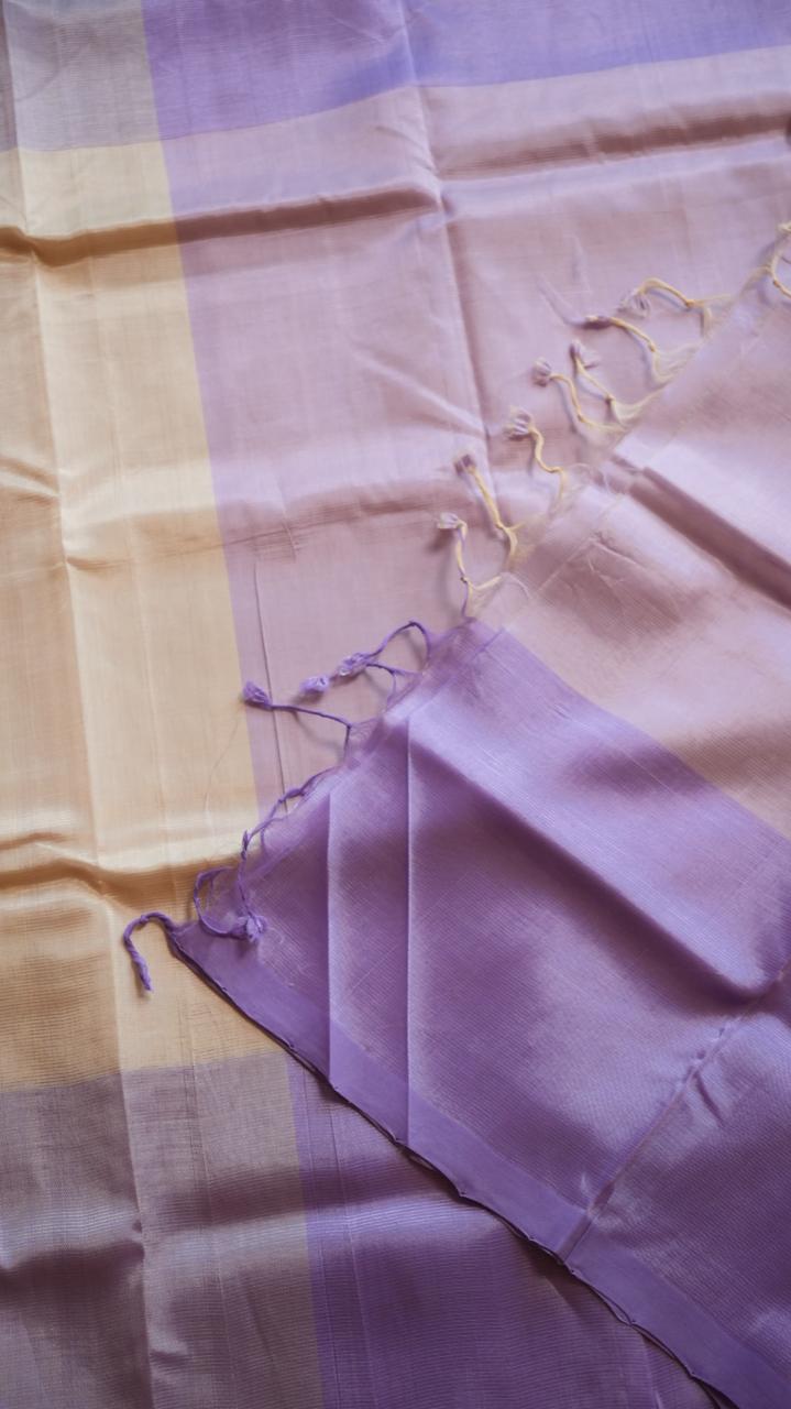 *PREORDERS ONLY* Mangalgiri Silk Cotton Saree - 15-05-01-17 (LILAC CREAM) WAIT TIME IS 5-6 WEEKS