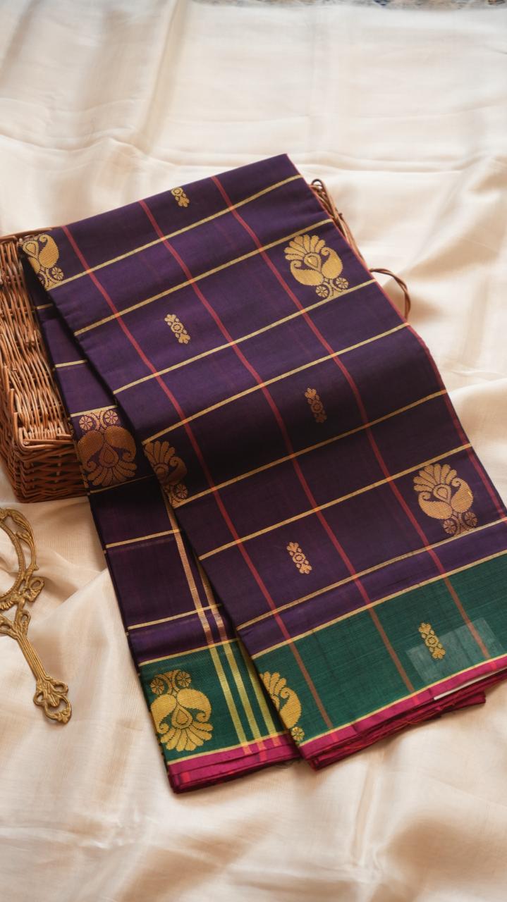 Devendra 7 Yards Saree  - 11-01D-02-7Y-01 (IRIS SIBERICA)