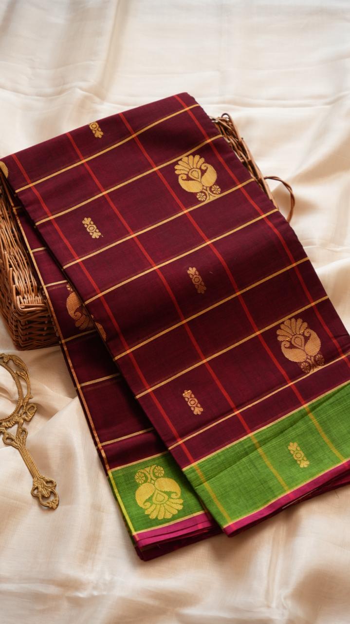 Devendra 7 Yards Saree  - 11-02B-7Y-06-02 (TARTARIAN CHERRY)
