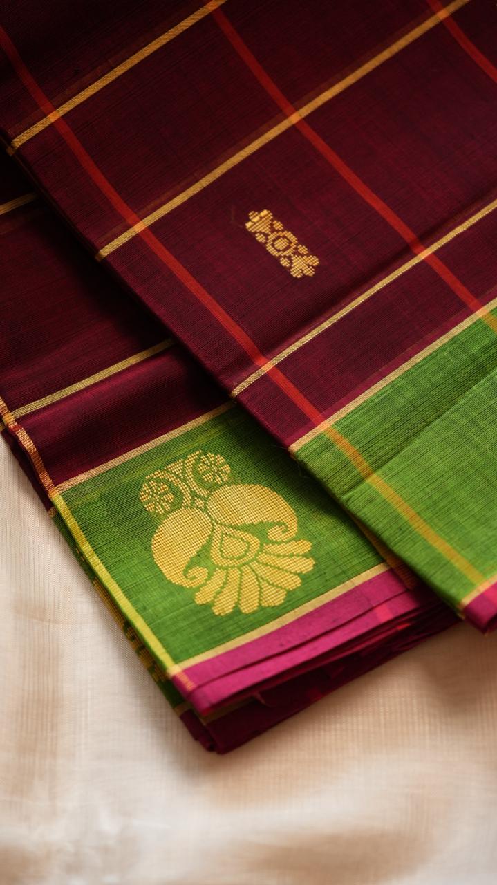Devendra 7 Yards Saree  - 11-02B-7Y-06-02 (TARTARIAN CHERRY)