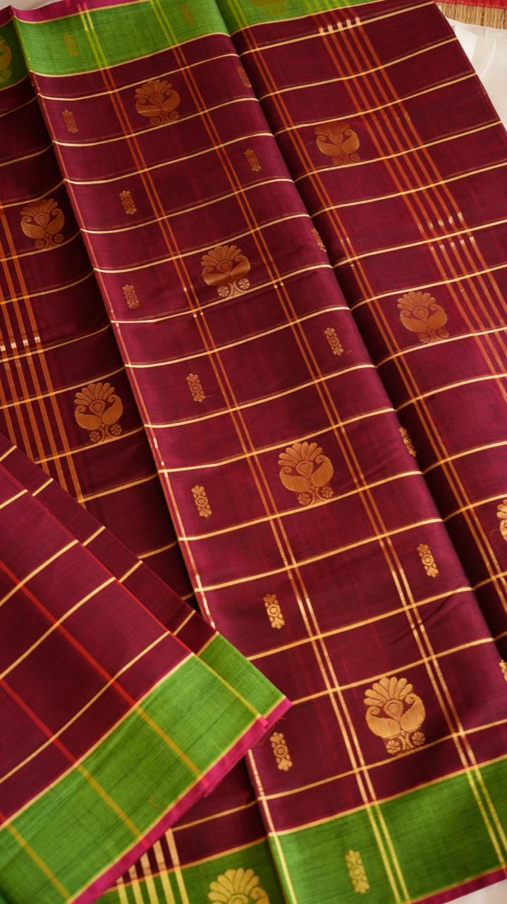 Devendra 7 Yards Saree  - 11-02B-7Y-06-02 (TARTARIAN CHERRY)