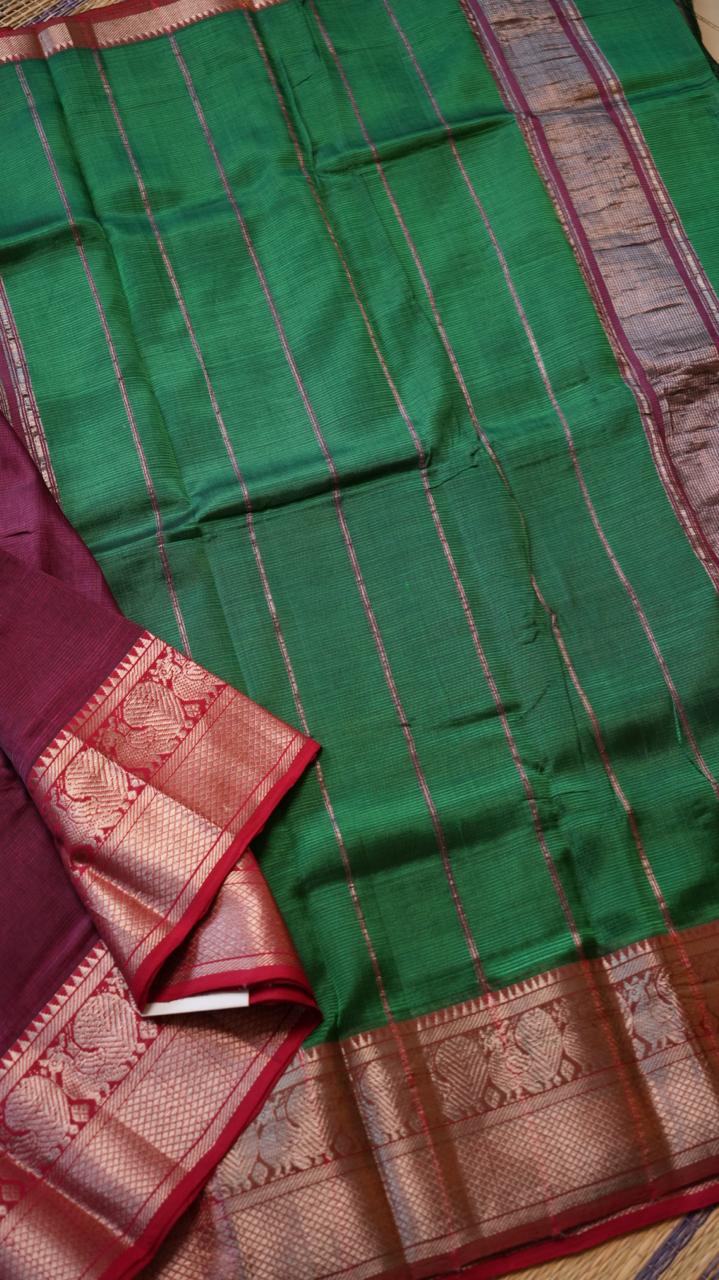 Mangalgiri Kanchi Border Saree - 15-05-01-08 (  NEREDU PANDU)