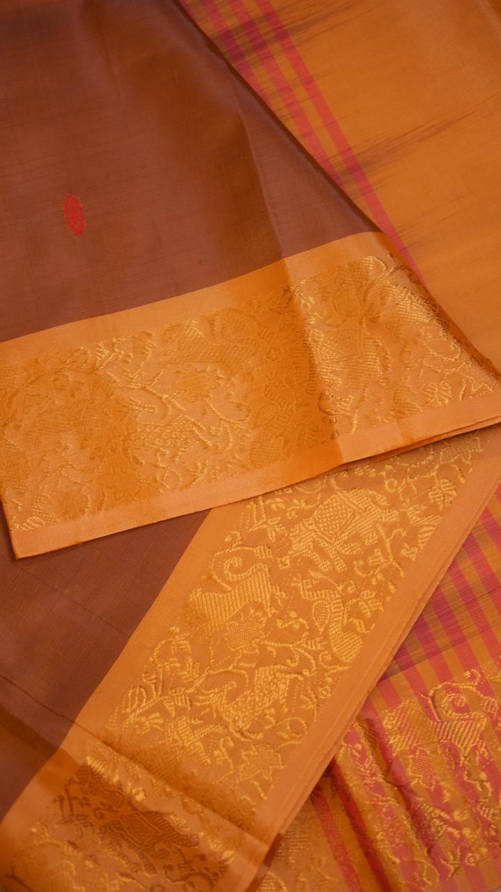 Chinnalampattu 6 Yards Saree - 03-04-01-05 (CARAMEL CHARM)