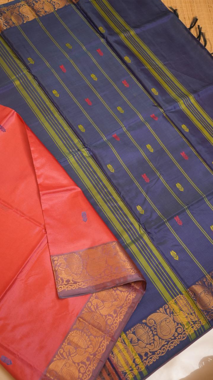Chinnalampattu 6 Yards Saree -03-01-01-16 (CORAL DREAM)
