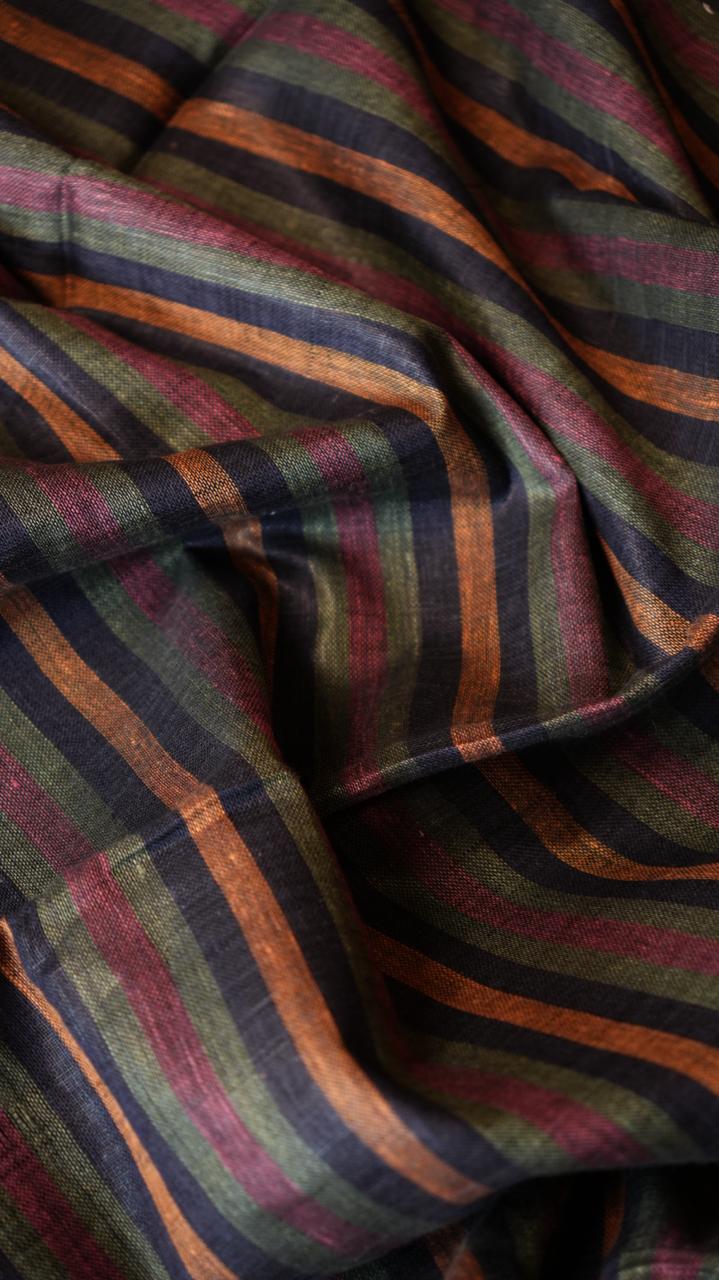 *PREORDER ONLY* Baghalpuri Pure Linen Sarees -06-06-01-02 (RAVEN BRONZE) SHIPS IN 1 WEEK!