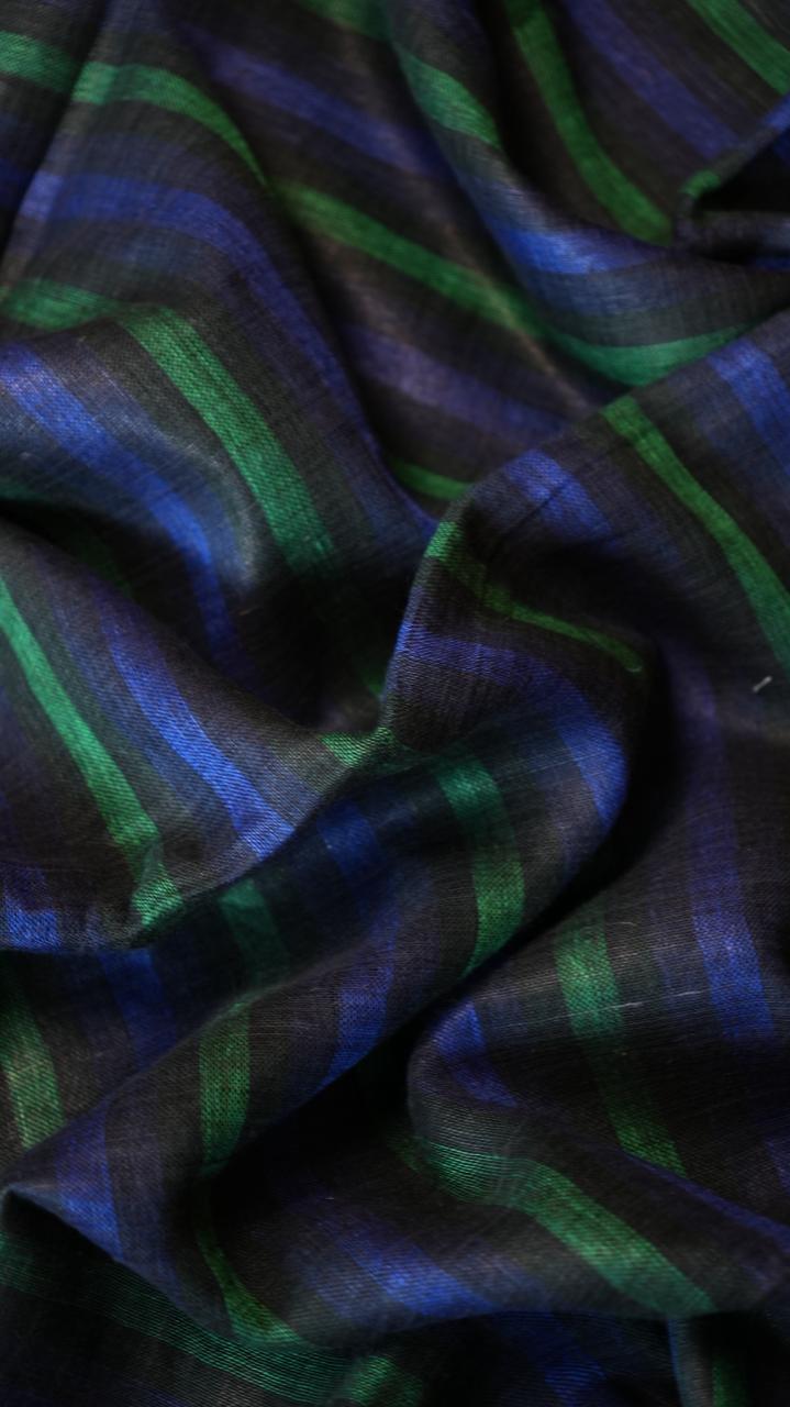 *PREORDERS ONLY* Baghalpuri Pure Linen Sarees -06-06-01-01 (GABLES NAVY) SHIPS IN 1 WEEK!