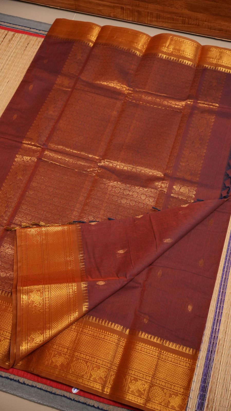 Kanchi Cotton Saree - 01-03-06-PCS-33 & 01-09B-05-19 (COMBO 6 - MANGALA SNANAM)