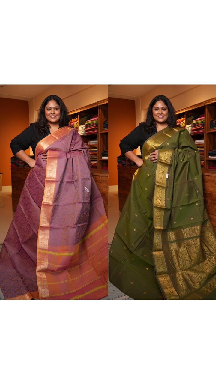 Kanchi Cotton Saree - 01-03-06-PCS-06 & 01-09B-05-26 (COMBO 2 - MANJAL NEERATTU)