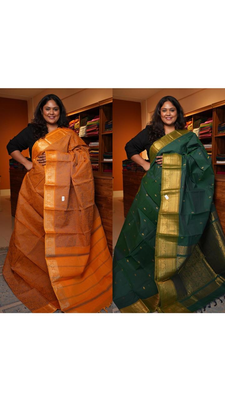 Kanchi Cotton Saree - 01-09B-03-33 & 01-09B-05-32 (COMBO 7 - SUMANGALI POOJAI)