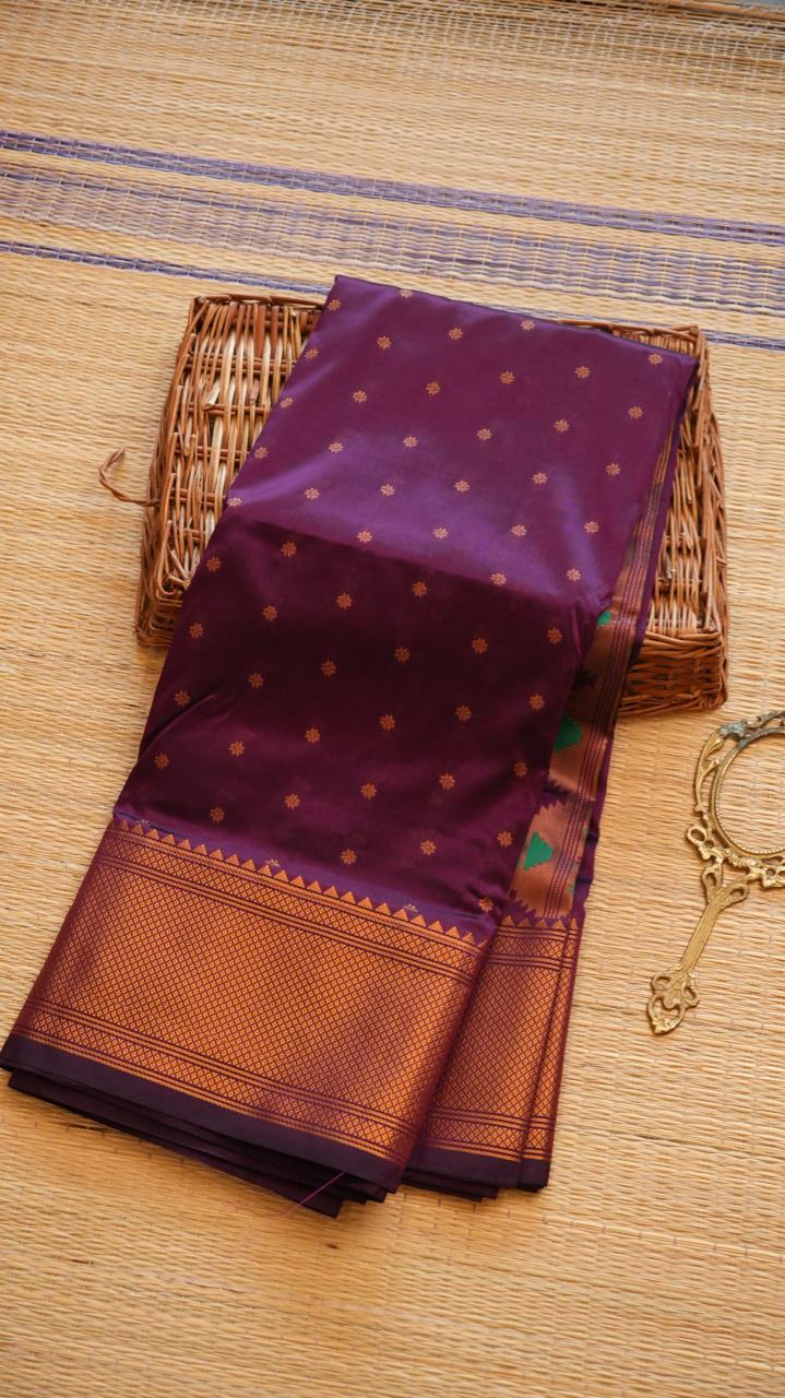 Paithani Semi Silk Sarees - 44-06-01-02 (JAMUNI PATANGA)