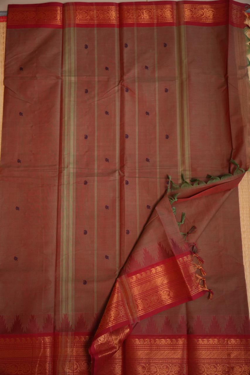Kanchi Cotton Saree with Hamper -01-09-02-10 (CANYON)