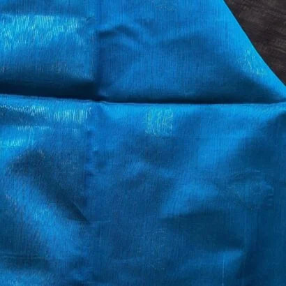 Maheshwari Silk Cotton Black with Blue Saree 05-01-MSC-LB-07