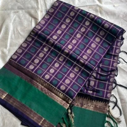 Kanchivaram Pure Silk Cotton Sarees 01-12-12-PSC-08-Violet