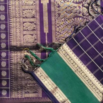 Kanchivaram Pure Silk Cotton Sarees 01-12-12-PSC-08-Violet