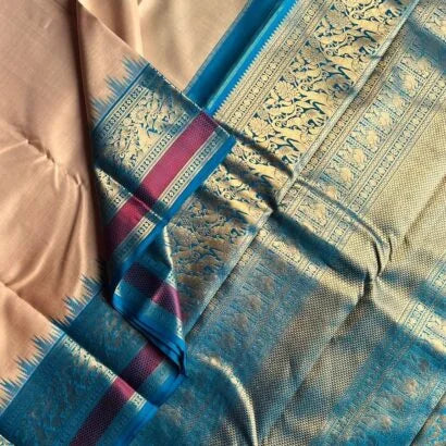 Pure Silk Cream Saree 01-10-18-PSC-02