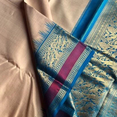 Pure Silk Cream Saree 01-10-18-PSC-02