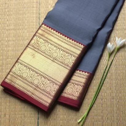 Pure Silk Grey Saree 01-10-15-PSC-02