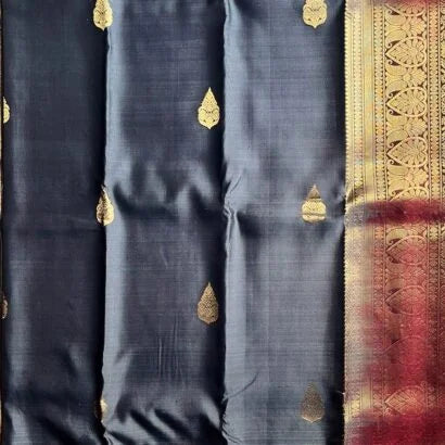Pure Silk Grey Saree 01-10-15-PSC-02