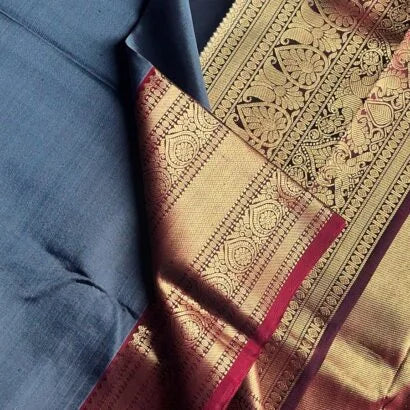 Pure Silk Grey Saree 01-10-15-PSC-02