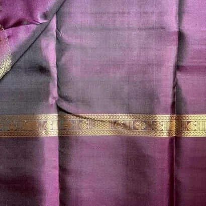 Pure Silk Kancheevaram Sarees 01-10-21-PSC-01 – Deep maroon and violet