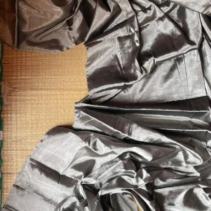 Chanderi Silk and Tissue Saree 51-12-01-01 Grey