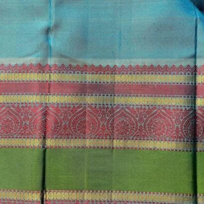 Pure Silk Kancheevaram Sarees01-10-19-PSC-01 – Chinthamani blue with red